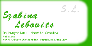 szabina lebovits business card